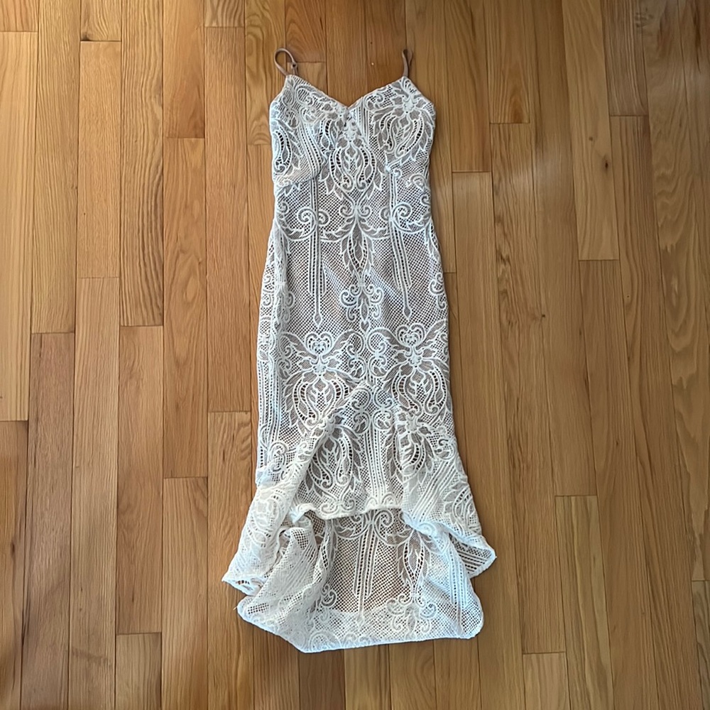 Windsor White Lace Trumpet Dress